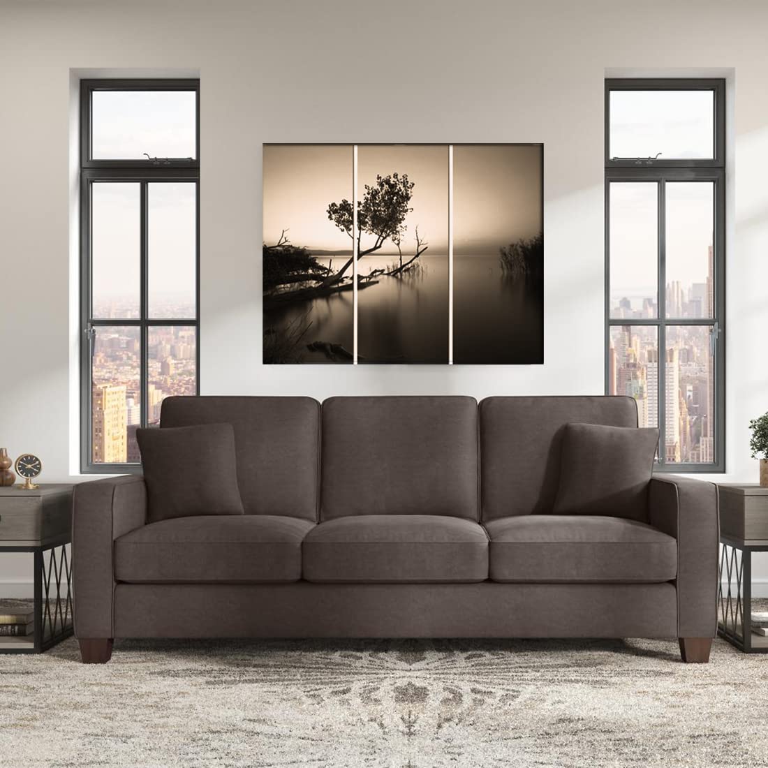 Torque India Moscow 3 Seater Fabric Sofa For Living Room - Torque India